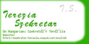 terezia szekretar business card